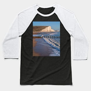 The Seven Sisters from the beach, East Sussex (3) Baseball T-Shirt